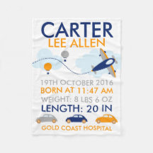 Transport Aeroplane Personalised Fleece Blanket