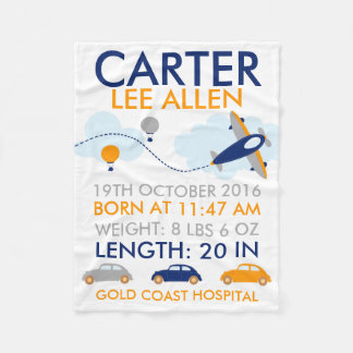 Transport Aeroplane Personalised Fleece Blanket