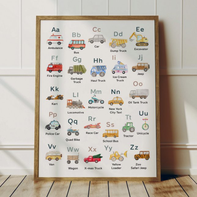 Transport Alphabet ABC Poster For Kids Room Decor (Creator Uploaded)