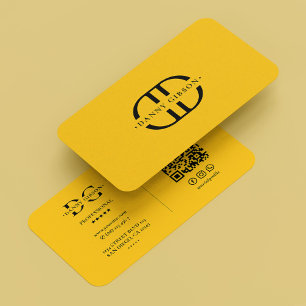 Transport Cab Taxi Driver Monogram G Bright Yellow Business Card