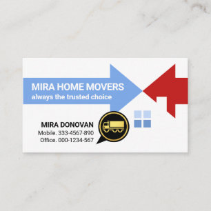 Transport Destination Arrows Home Moving Business Card