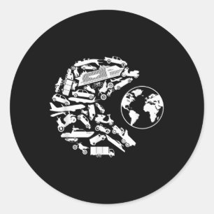 Transport Eats Earth Environmental Protection Classic Round Sticker