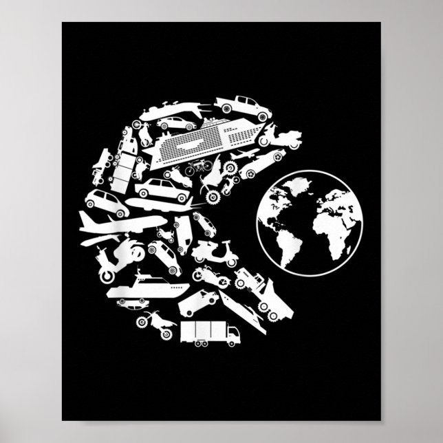 Transport Eats Earth Environmental Protection Poster (Front)