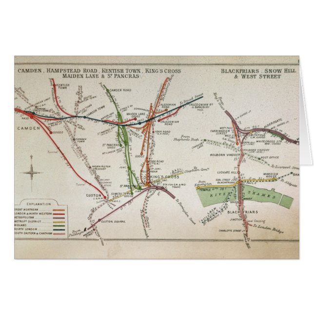 Transport map of London, c.1915 (Front Horizontal)