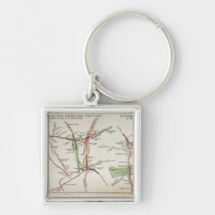 Transport map of London, c.1915 Key Ring