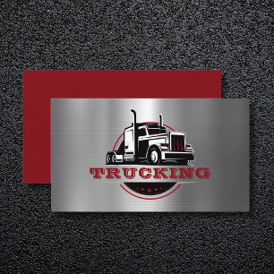 Transport Semi Trucking Trucker Metallic Business Card