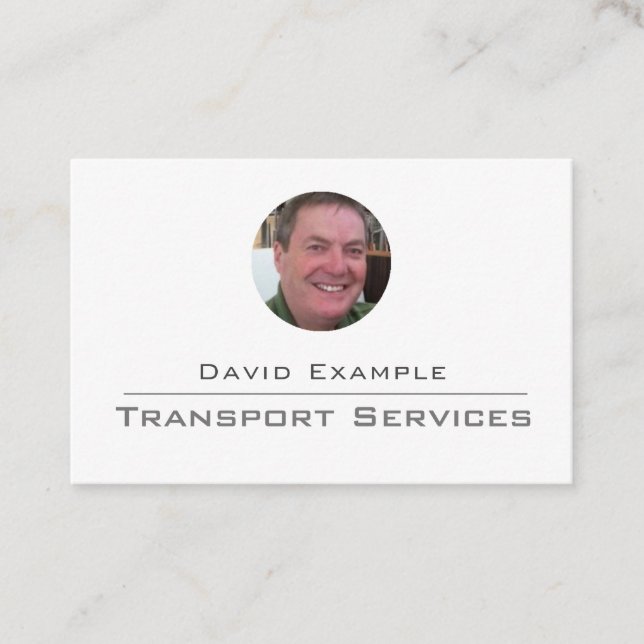 Transport Services with Photo of Holder Business Card (Front)
