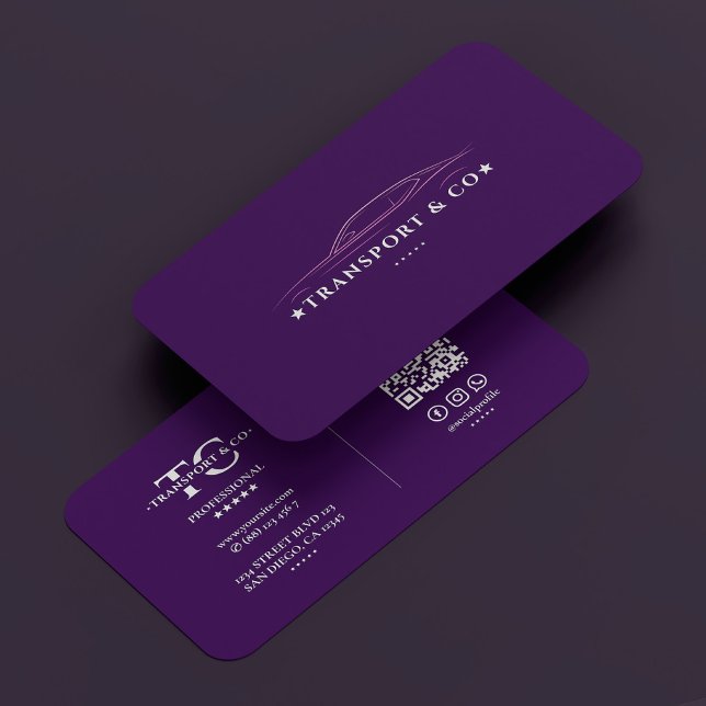Transport Taxi Driver Car Cab Elegant Purple Business Card (Transport Taxi Driver Car Auto Elegant Purple Business Card
)