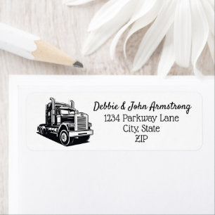 Transport Truck Freight Cool Logo Return Address
