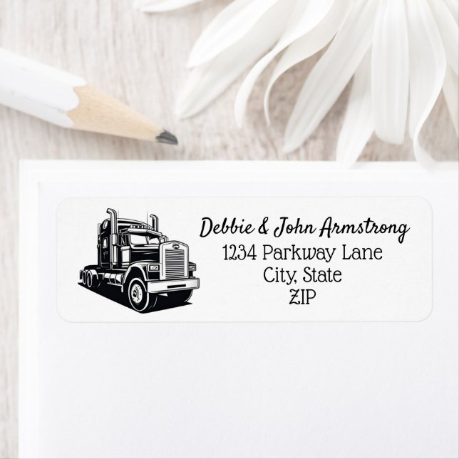 Transport Truck Freight Cool Logo Return Address (Insitu)