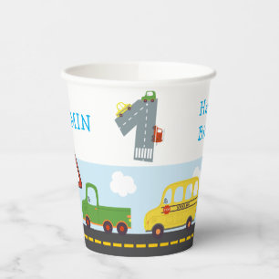Transportation 1st Birthday Paper cup