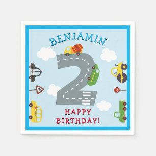 Transportation 2nd Birthday Napkins