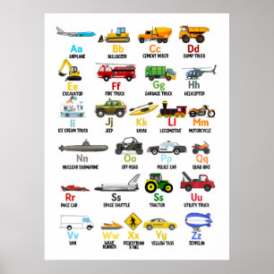 Transportation ABC, Vehicle ABC Print