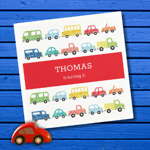 TRANSPORTATION BIRTHDAY INVITATION NAPKIN