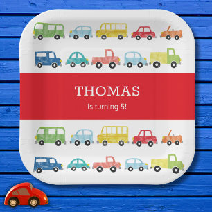 TRANSPORTATION BIRTHDAY INVITATION PAPER PLATE