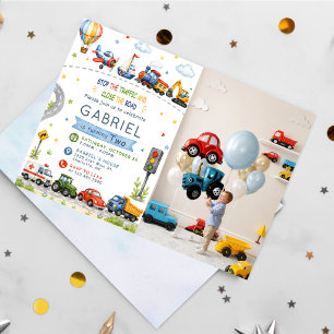Transportation Birthday Party Invitation