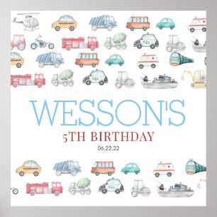 Transportation Birthday Welcome Sign Tapestry