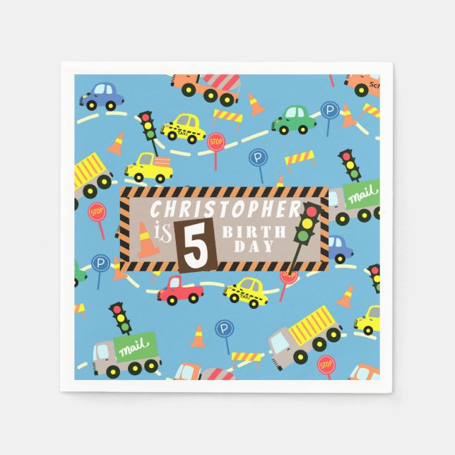 Transportation  Blue Napkin (Front)