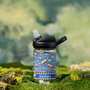 Transportation Blue Water Bottle