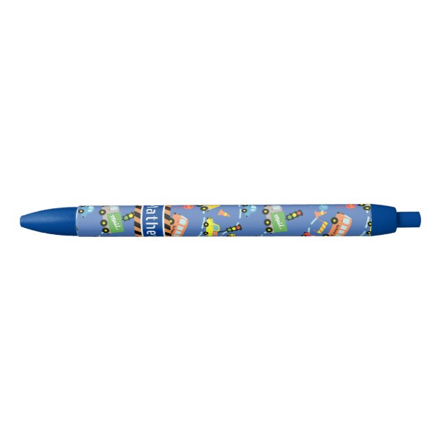 Transportation Boys Blue Black Ink Pen (Front)