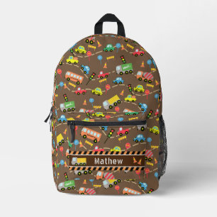 Transportation Boys Brown Printed Backpack