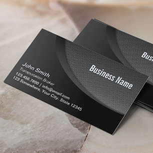 Transportation Broker Modern Black Industrial Business Card