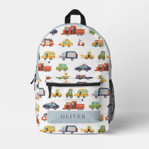 Transportation City Cars & Trucks Boy Printed Backpack