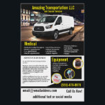 Transportation Company Flyer<br><div class="desc">This flyer is for a transportation company that transports people or supplies for companies. Yellow can be changed to another colour if needed.</div>