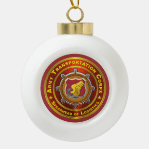 Transportation Corps Ceramic Ball Christmas Ornament