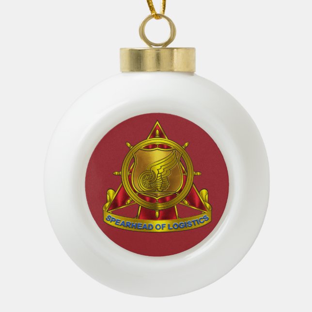 Transportation Corps   Ceramic Ball Christmas Ornament (Front)