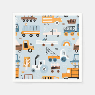 Transportation Hand drawn toy cars Birthday Napkin