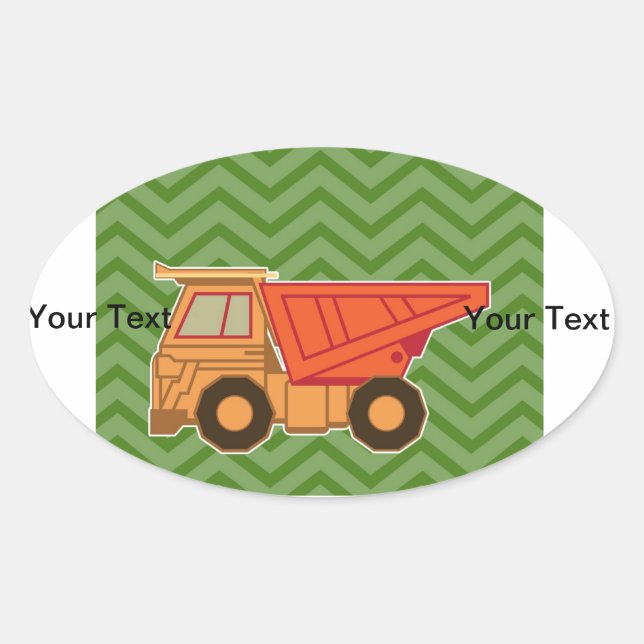 Transportation Heavy Equipment Dump Truck Oval Sticker (Front)