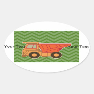 Transportation Heavy Equipment Dump Truck Oval Sticker