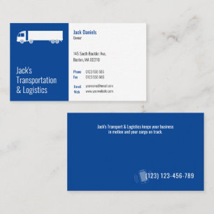 Transportation & Logistic Blue Truck Business Ca Business Card