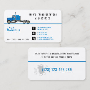 Transportation & Logistic   Blue Truck Business Card