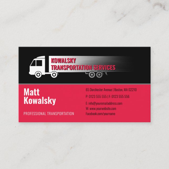 Transportation & Logistic | Truck Business Card (Front)