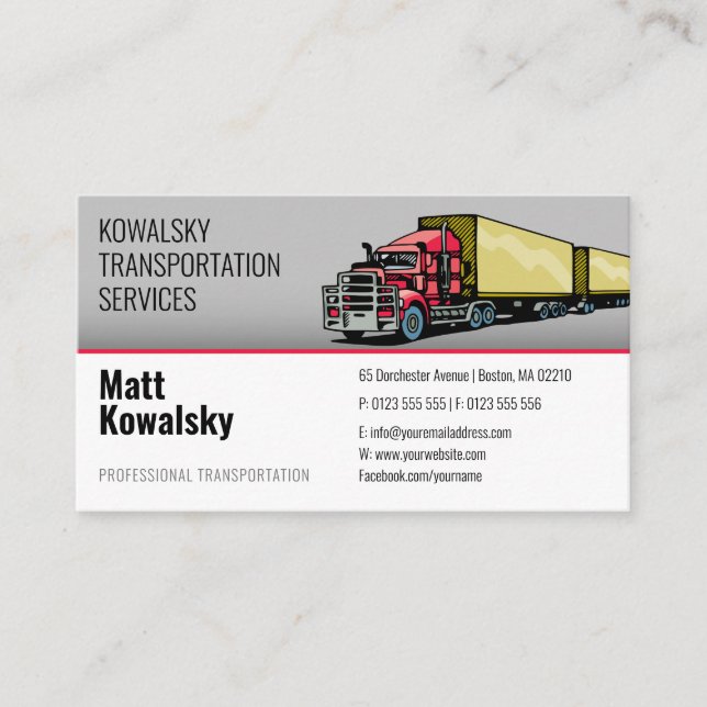 Transportation & Logistic | Truck Business Card (Front)