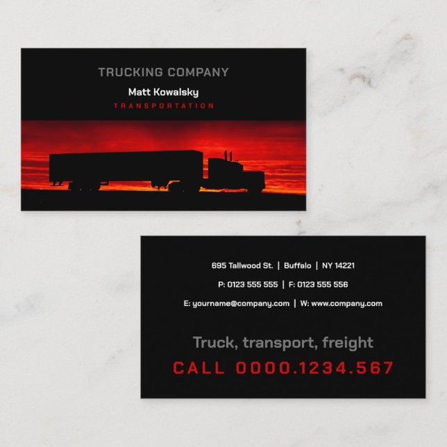 Transportation & Logistic | Truck Business Card (Front/Back)