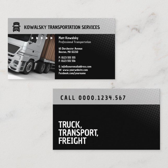 Transportation & Logistic | Truck Business Card (Front/Back)