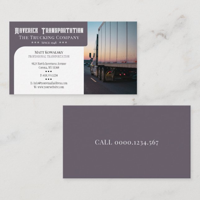 Transportation & Logistic | Truck Business Card (Front/Back)