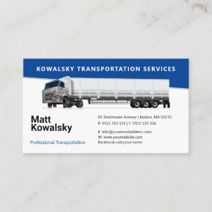 Transportation & Logistic   Truck Business Card