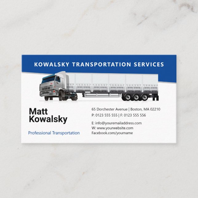 Transportation & Logistic | Truck Business Card (Front)
