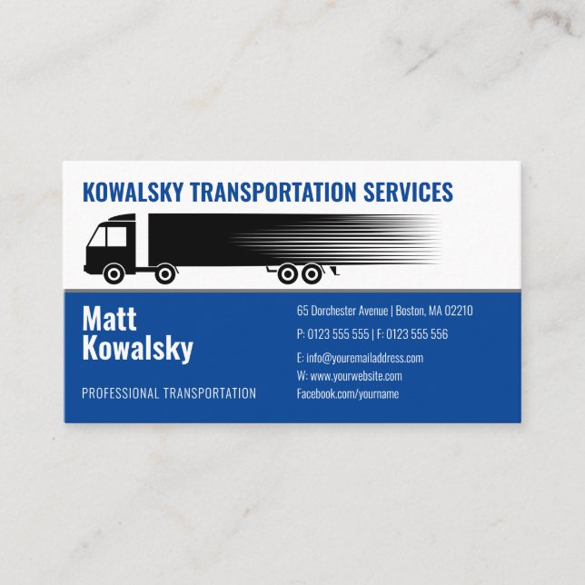 Transportation & Logistic | Truck Business Card (Front)