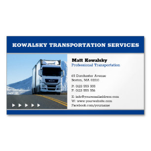 Transportation & Logistic   Truck Magnetic Business Card