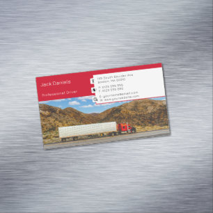 Transportation & Logistic   Truck Train Magnetic Business Card