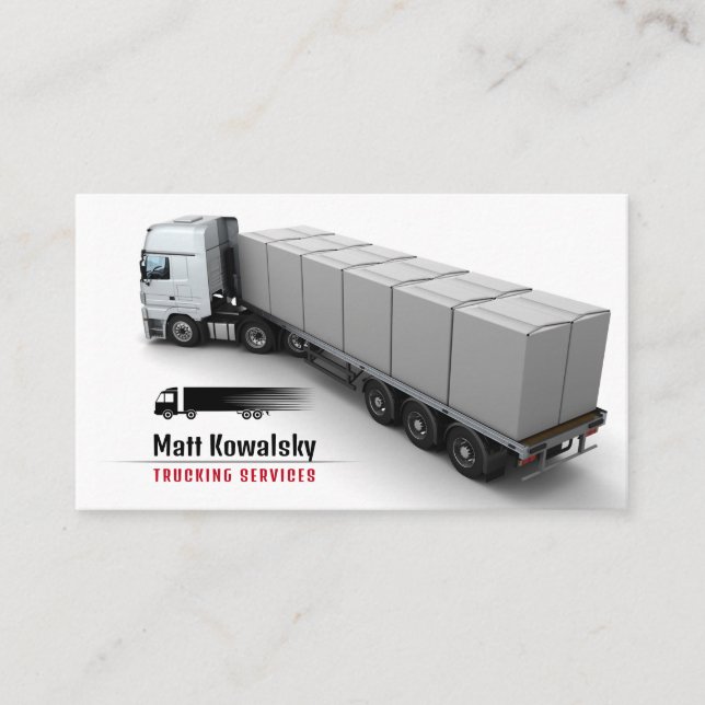 Transportation & Logistic | Trucking Services Business Card (Front)