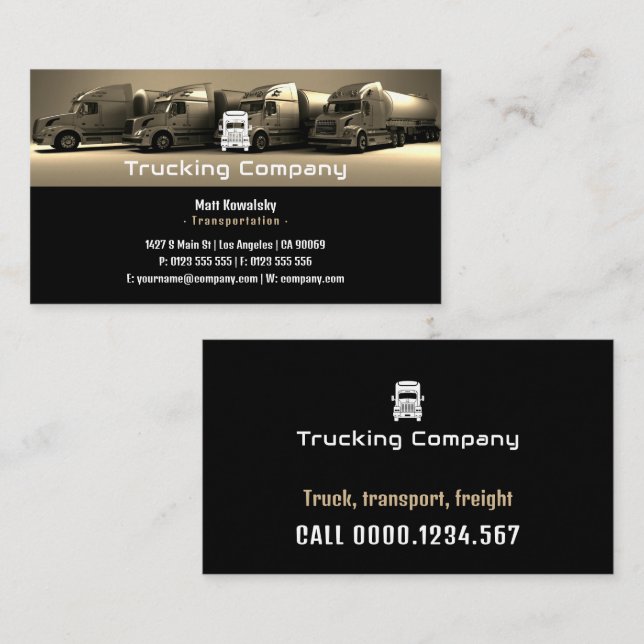 Transportation & Logistic | Trucks Business Card (Front/Back)