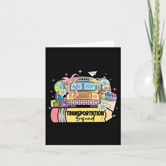 Transportation Squad Back To School Bus Driver Mon Card (Front)