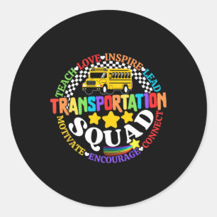 Transportation Squad Back To School Bus Driver Mon Classic Round Sticker