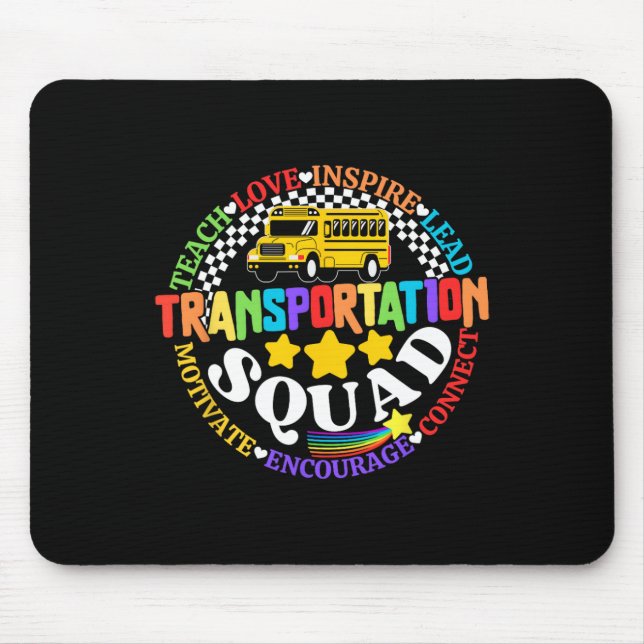 Transportation Squad Back To School Bus Driver Mon Mouse Mat (Front)